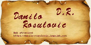 Danilo Rošulović vizit kartica